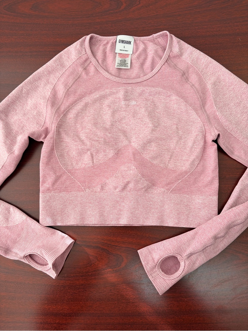 Gymshark Pink Seamless Long Sleeve Crop Top